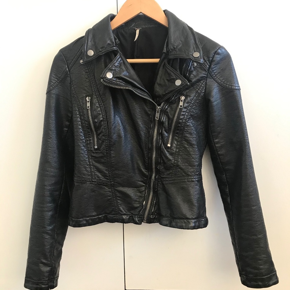 Faux Leather Moto Jacket Free People
